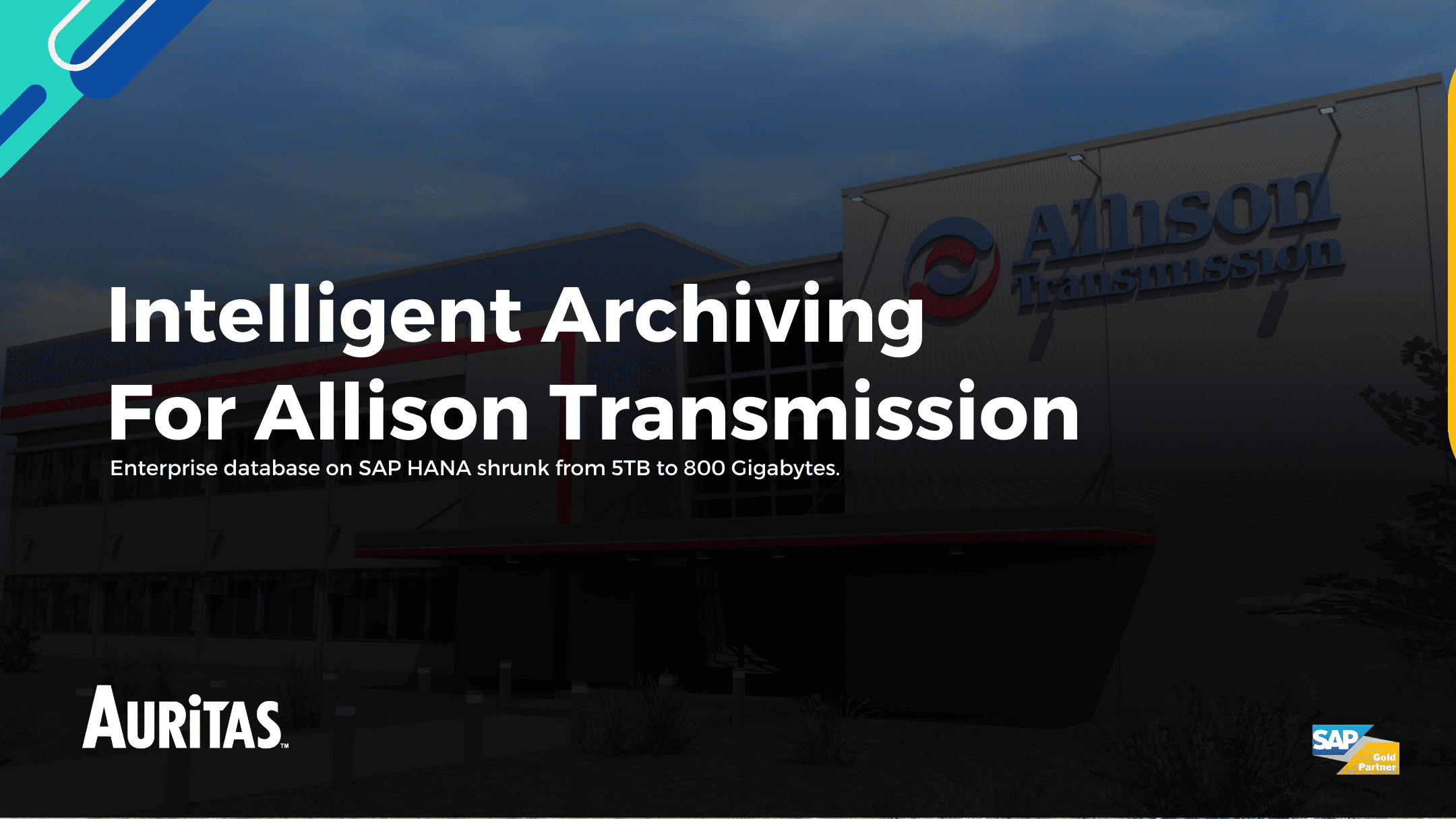 1 2 Data Archiving for Manufacturing: Allison Transmission