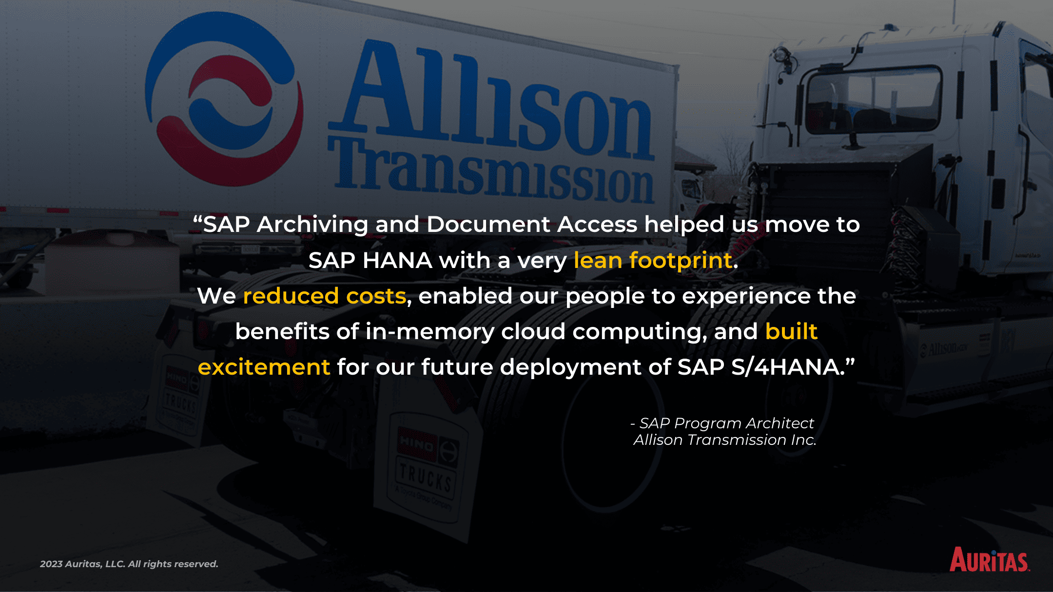 7 1 Data Archiving for Manufacturing: Allison Transmission