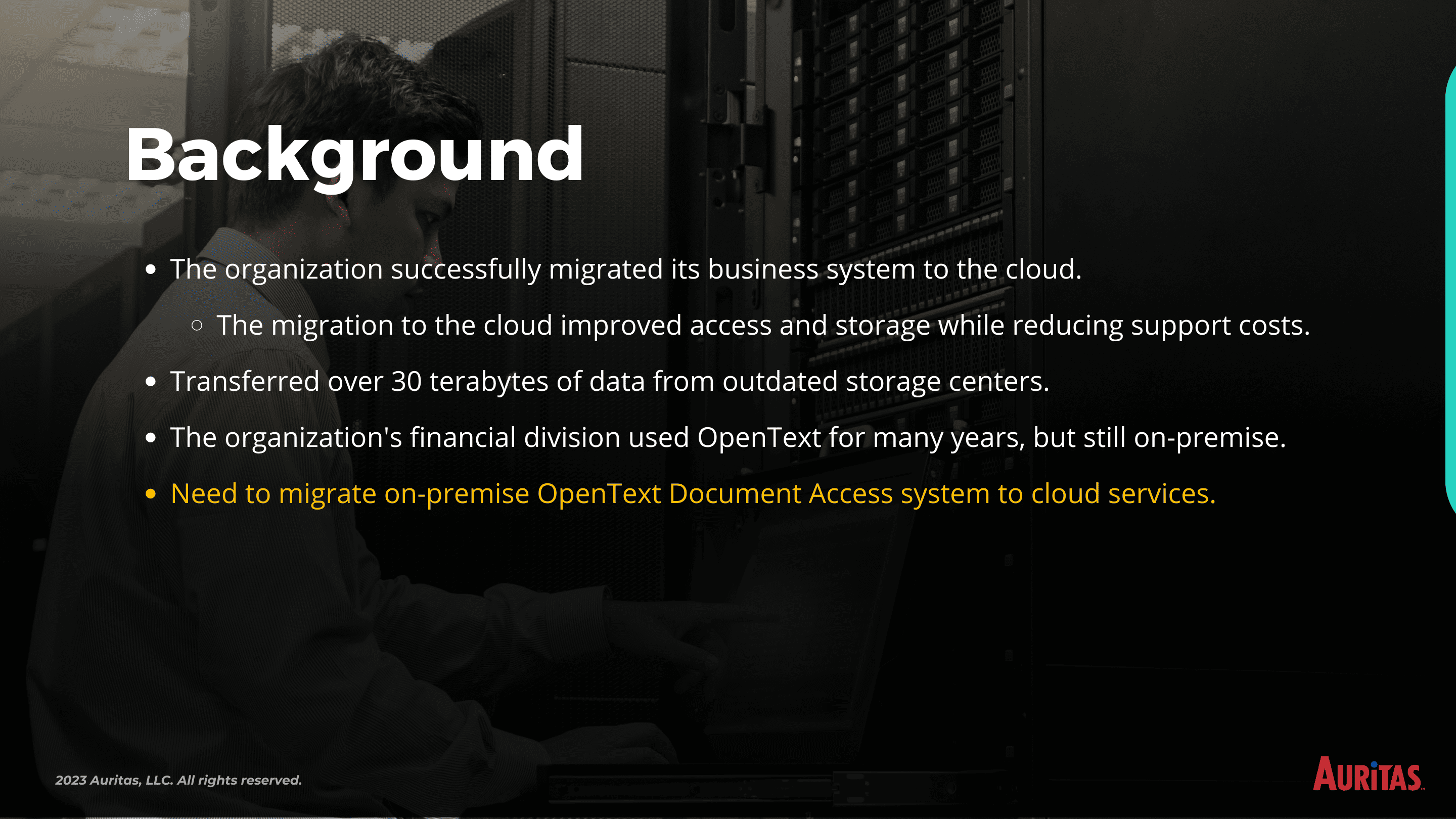 2 3 Consumer Products: OpenText Migration to the Cloud (AWS)