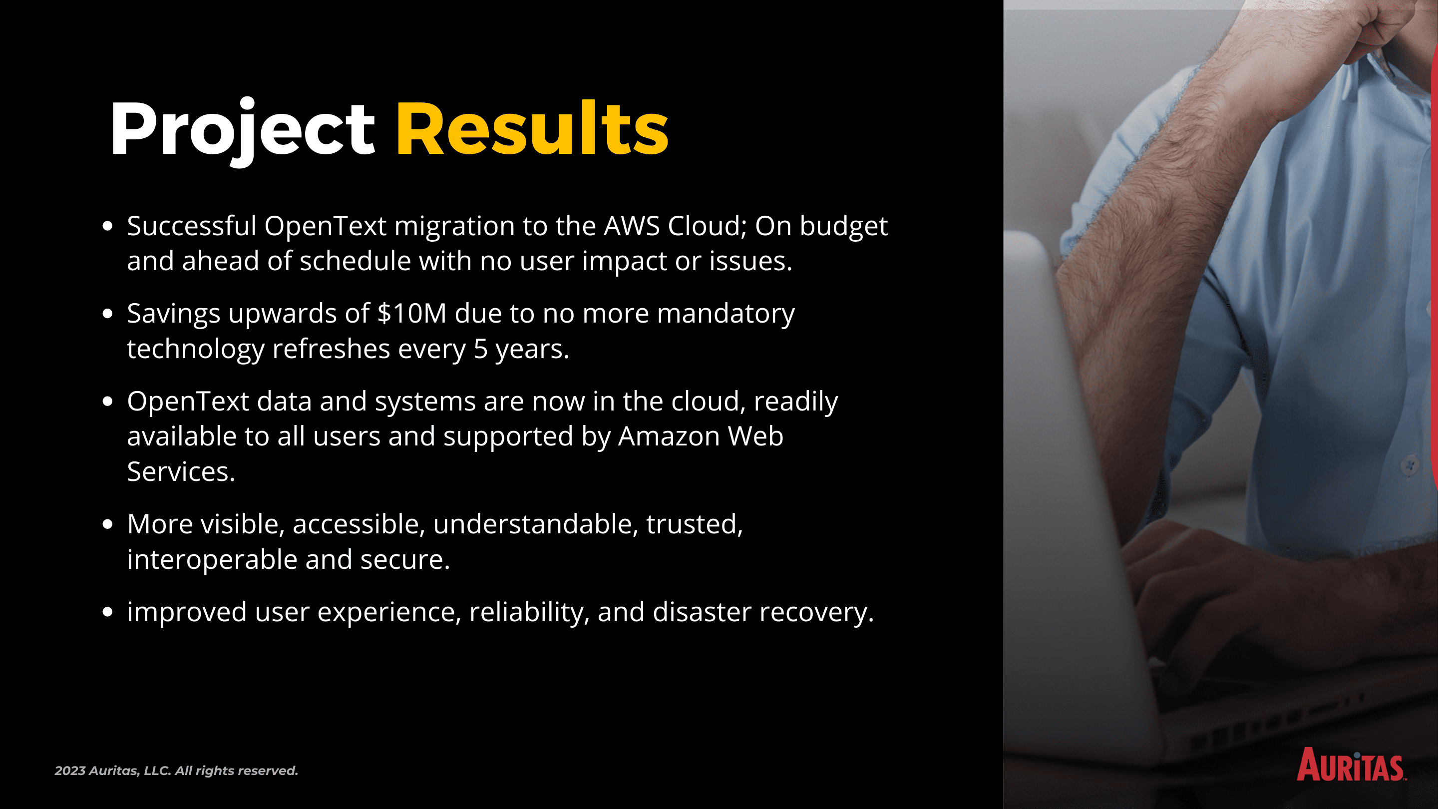 4 3 Consumer Products: OpenText Migration to the Cloud (AWS)