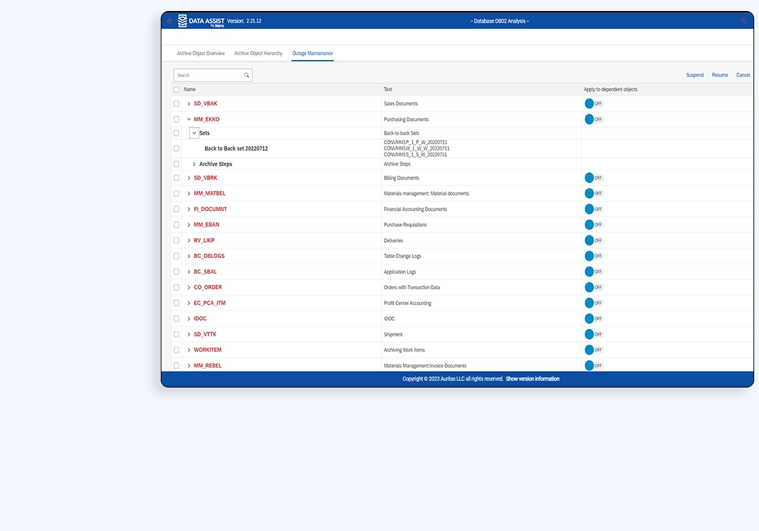 SAP Doc and retention Management SAP Doc and retention Management Data ASSIST: SAP Data Archiving Tool by Auritas