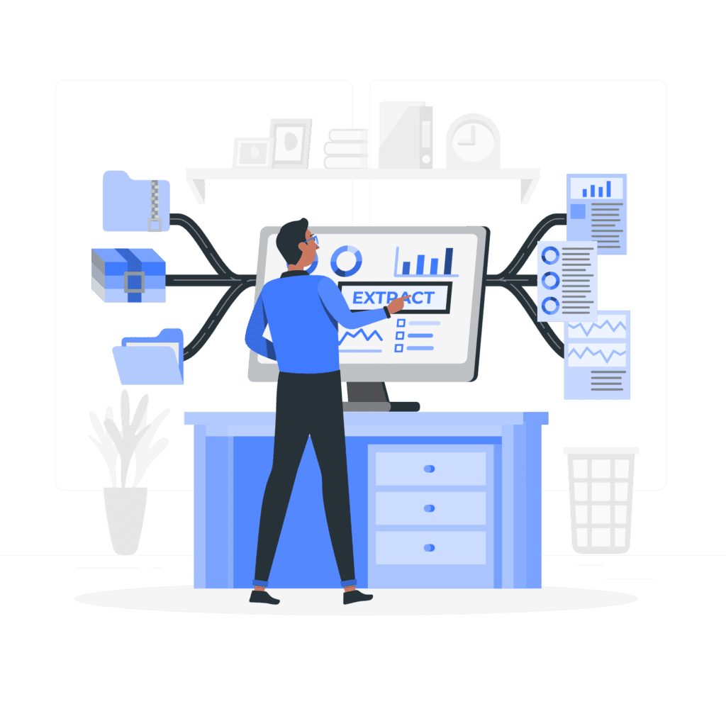 Unlocking the Benefits of Vendor Invoice Management (VIM) Auritas LLC Man using computer to extract data