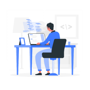 man typing on computer, vendor invoice management