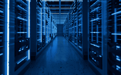blue background room for data management
