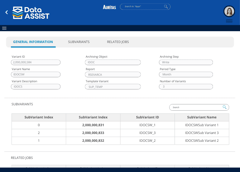 Data Assist Webpage - General Information - SAP Data Archiving
