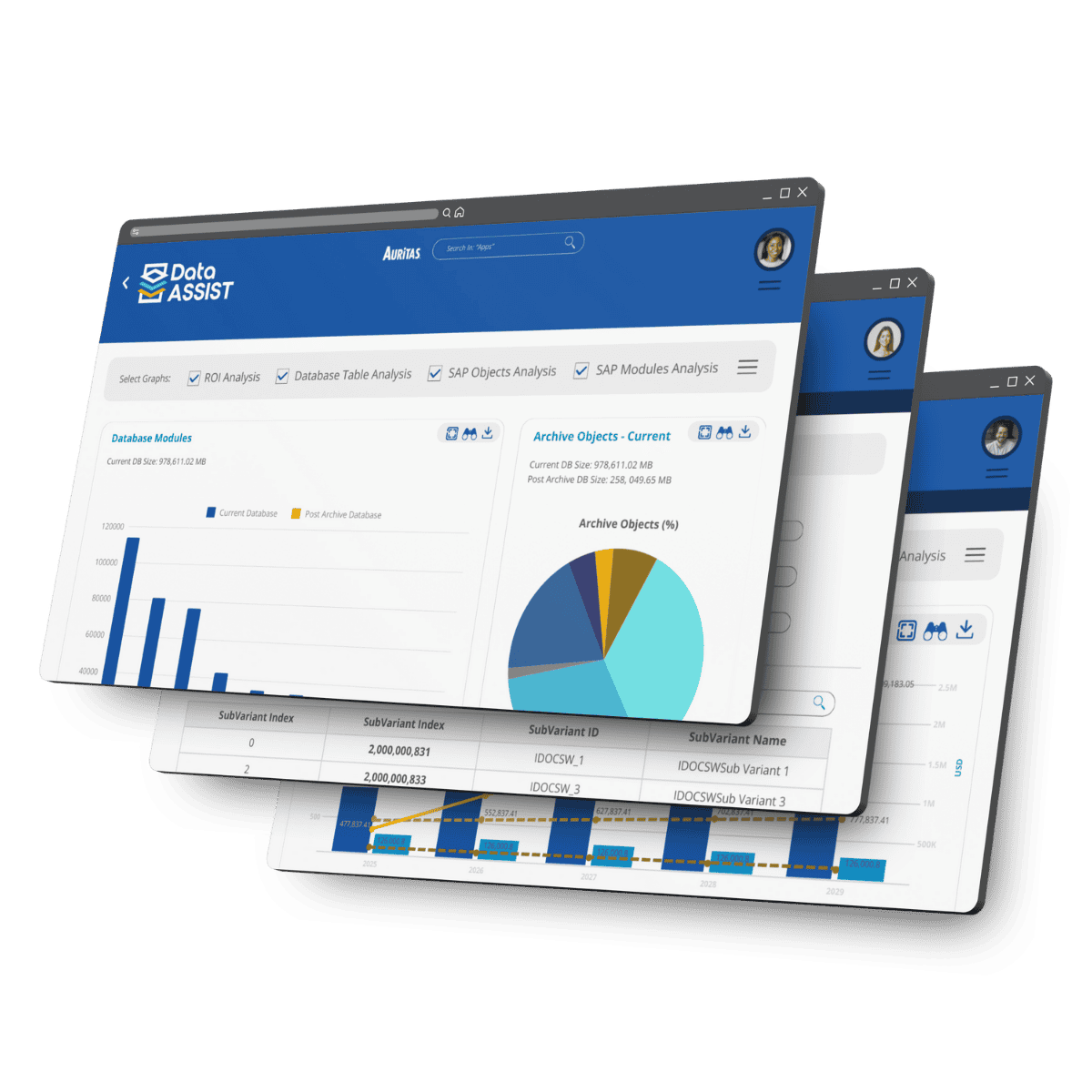 Data Assist Pages (multiple) - stacked on top of each other - SAP Data Archiving