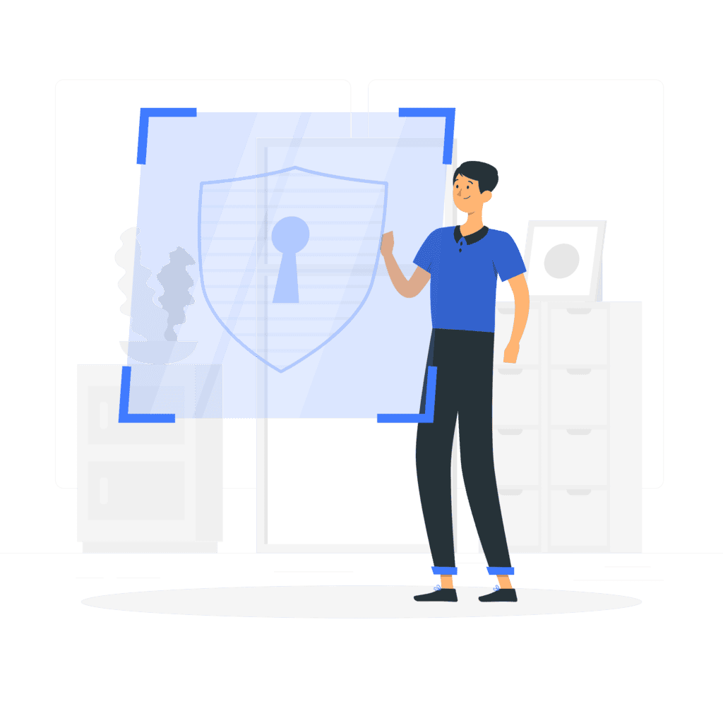 What to Look for in an SAP Data Archiving Tool Auritas LLC Man looking at shield for security and compliance